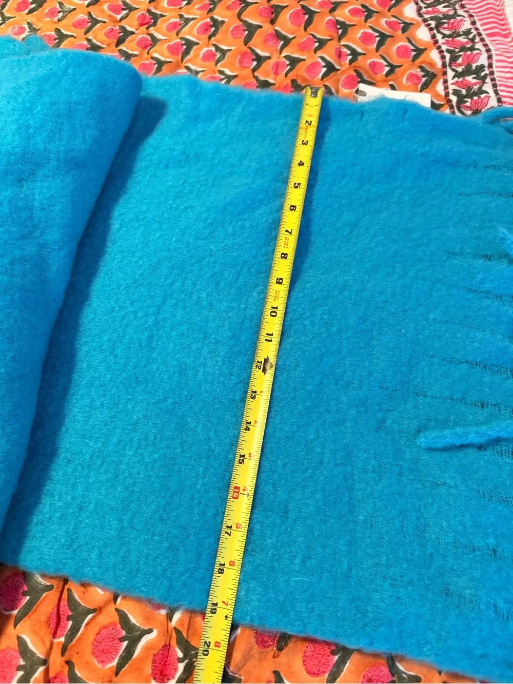 J. Crew Bright Turquoise Fringe Scarf